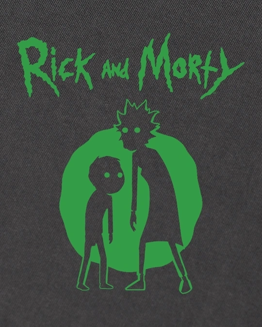 Men's Grey Rick and Morty Graphic Printed Oversized T-shirt