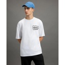 Men's White Introvert Typography Oversized T-Shirt