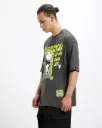 Men's Grey Director Jerry Graphic Printed Oversized T-shirt