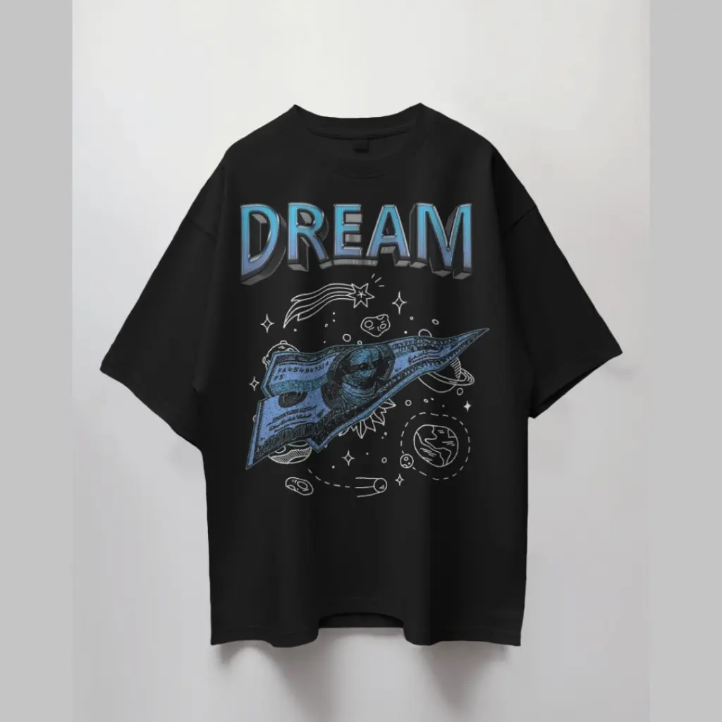 Everyday Oversized Tee - Dream Chaser (Black)