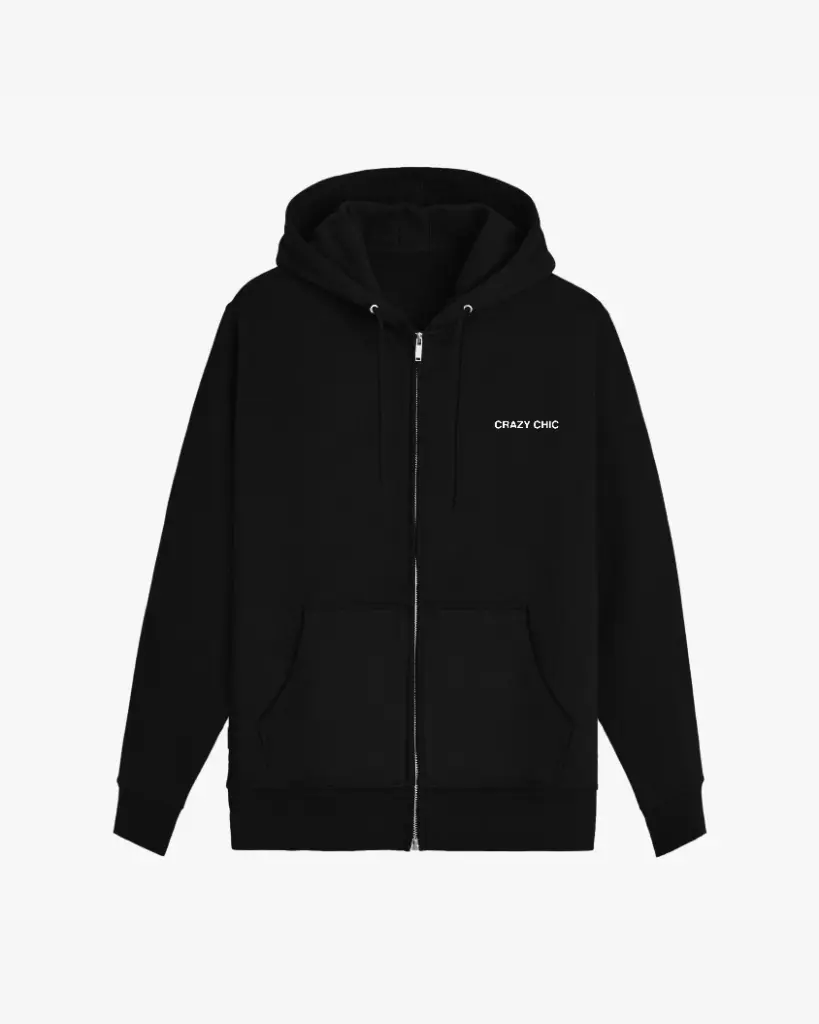 Men's black zip-through hoodie