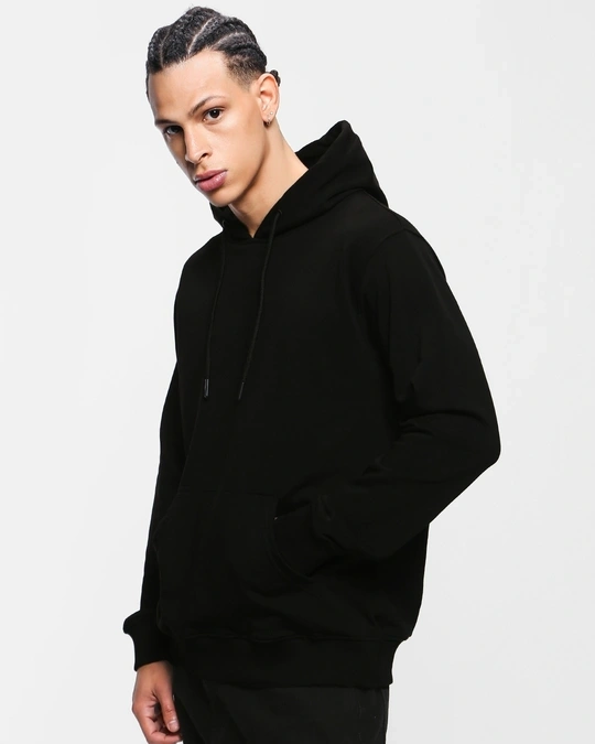 Men's Regular Fit Black Hoodie