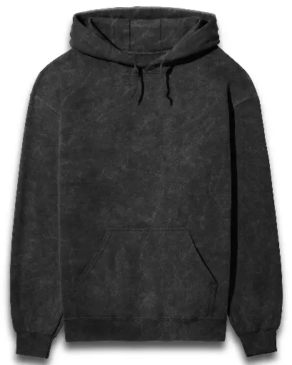 Men's Black Acid Wash Hoodie